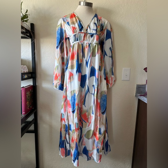 NWT abstract floral print maxi dress size S - Picture 7 of 11